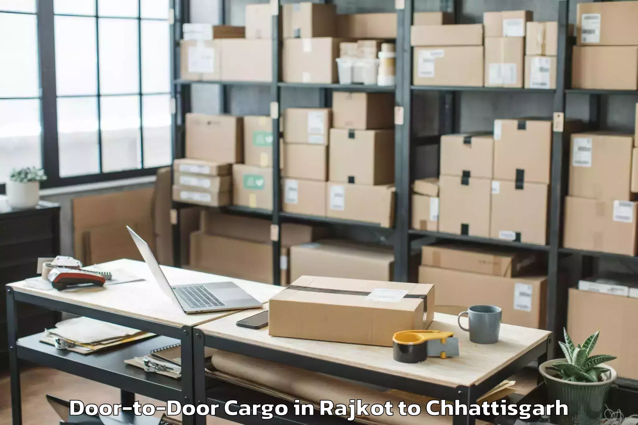 Leading Rajkot to Bhairamgarh Door To Door Cargo Provider